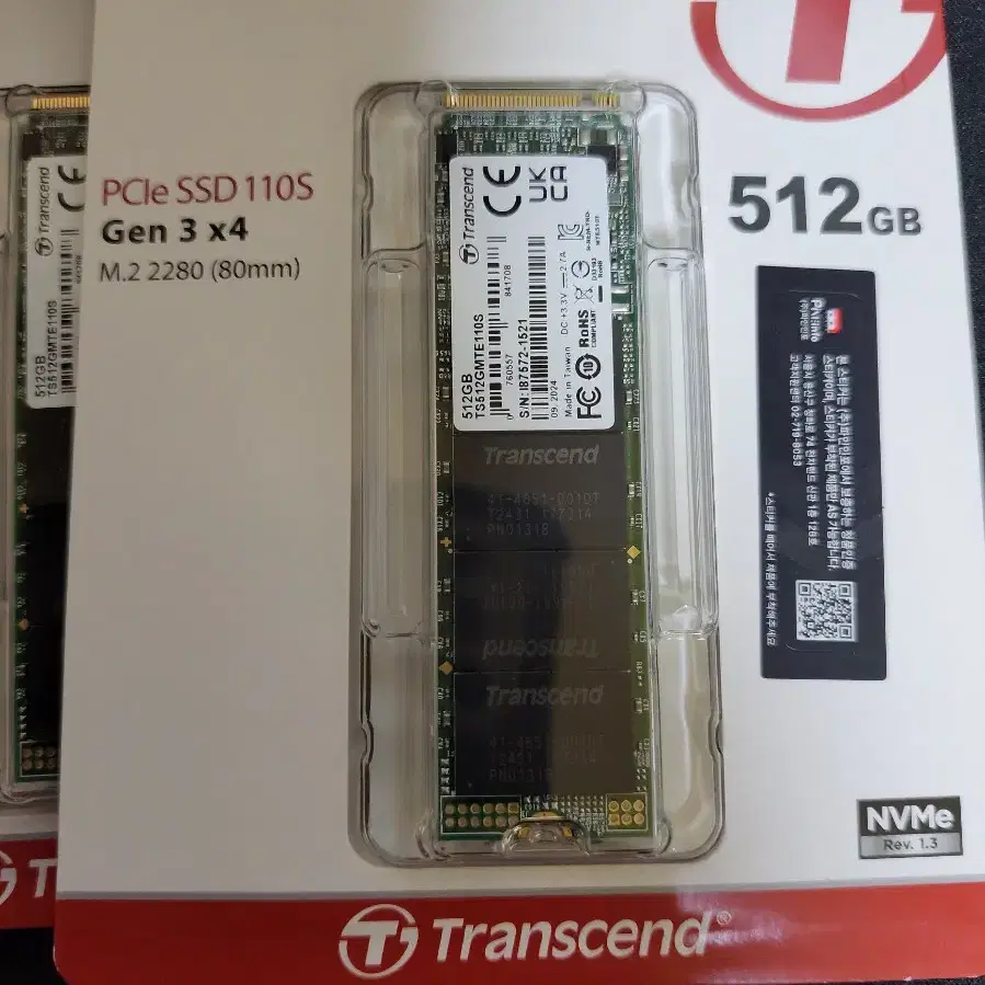 컴퓨터  트랜센드 NVME SSD TS512GMTE110S 512GB