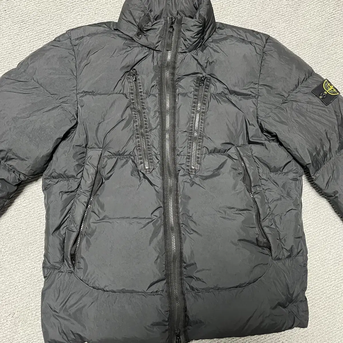 [New, Store Edition, L]Stone Island 21FW Crinkle Labs Non-Hooded Puffer Black