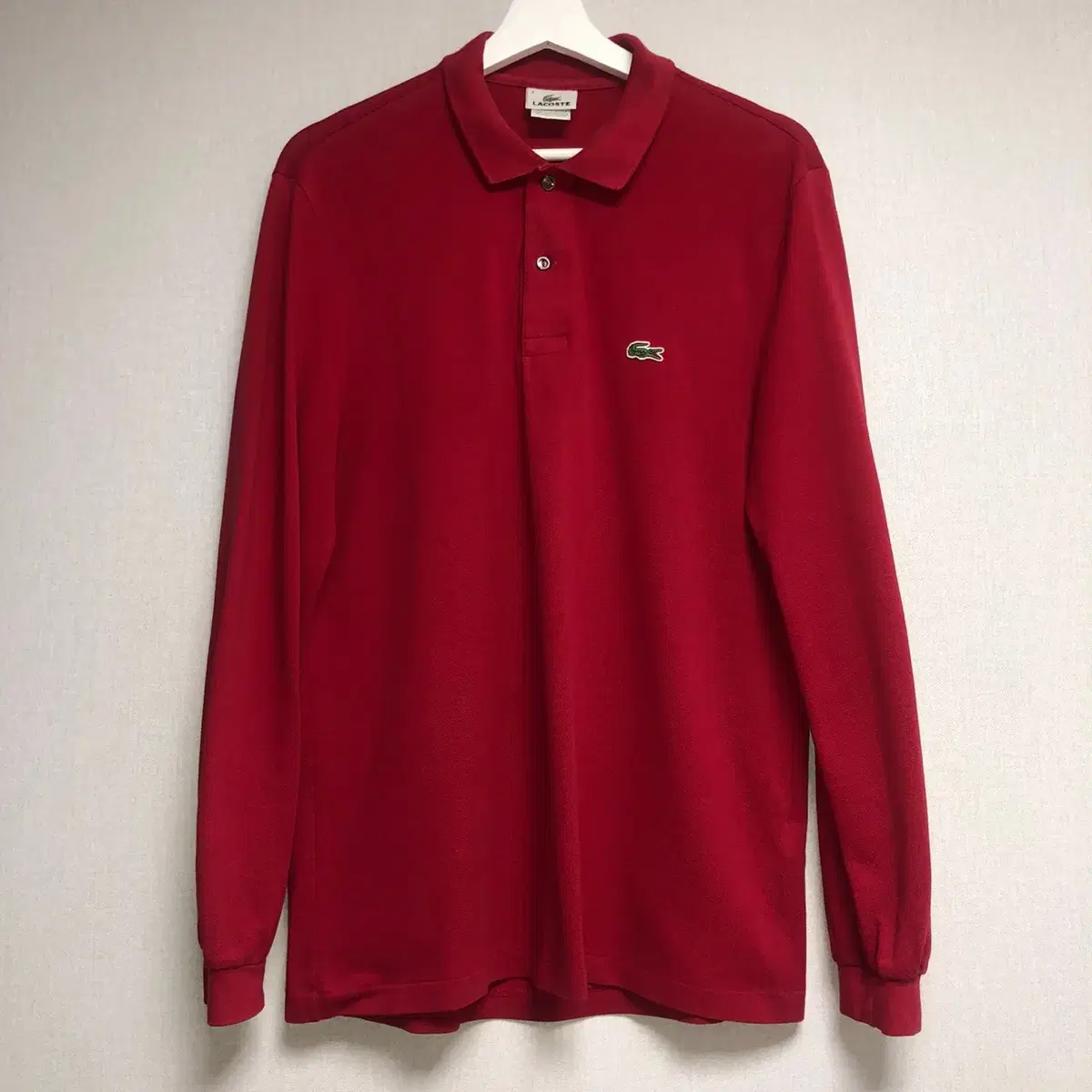 lacoste men's long-sleeved polo shirt (m)