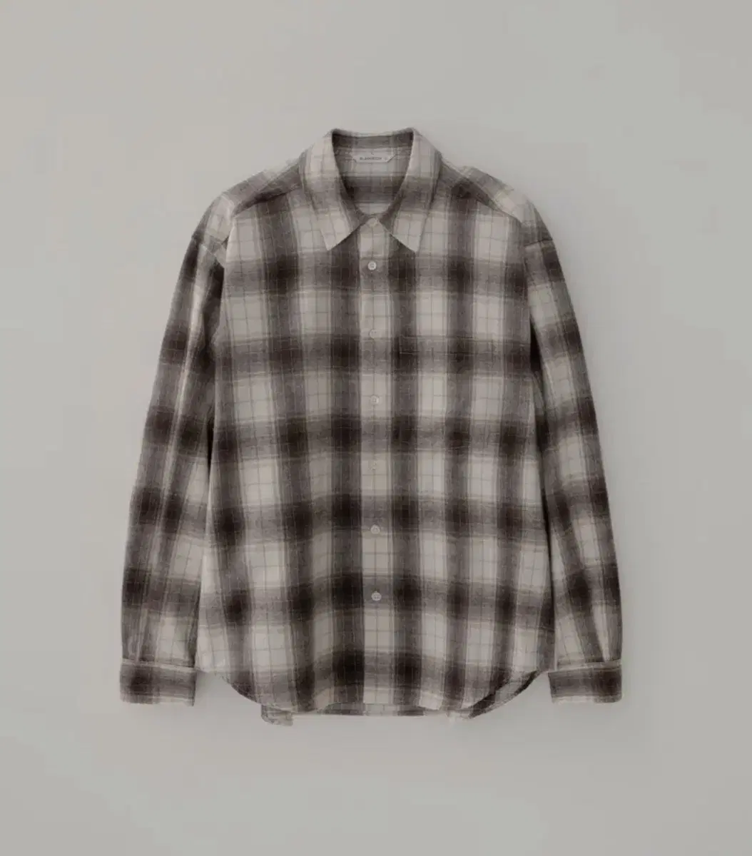 Blankroom Shaggy check shirt (flannel)_GRAY/IVORY / 2 sizes