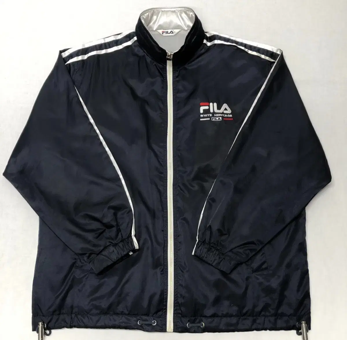 휠라 ( FILA ) 올드스쿨 오버핏 네이비 새틴자켓