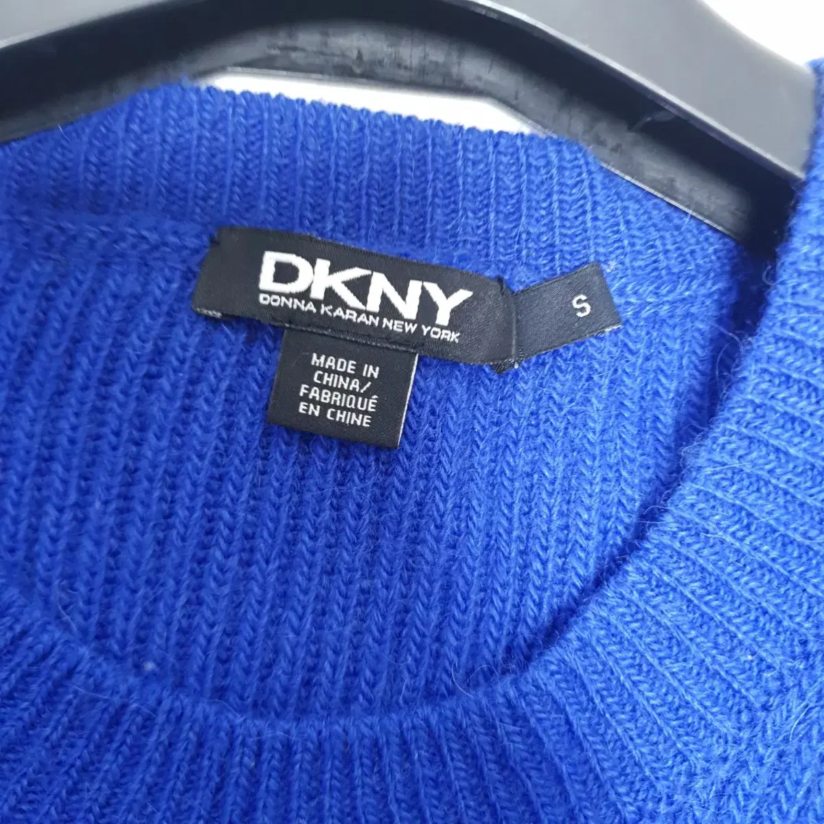 DKNY 알파카혼방 블루 라운드 스웨터S