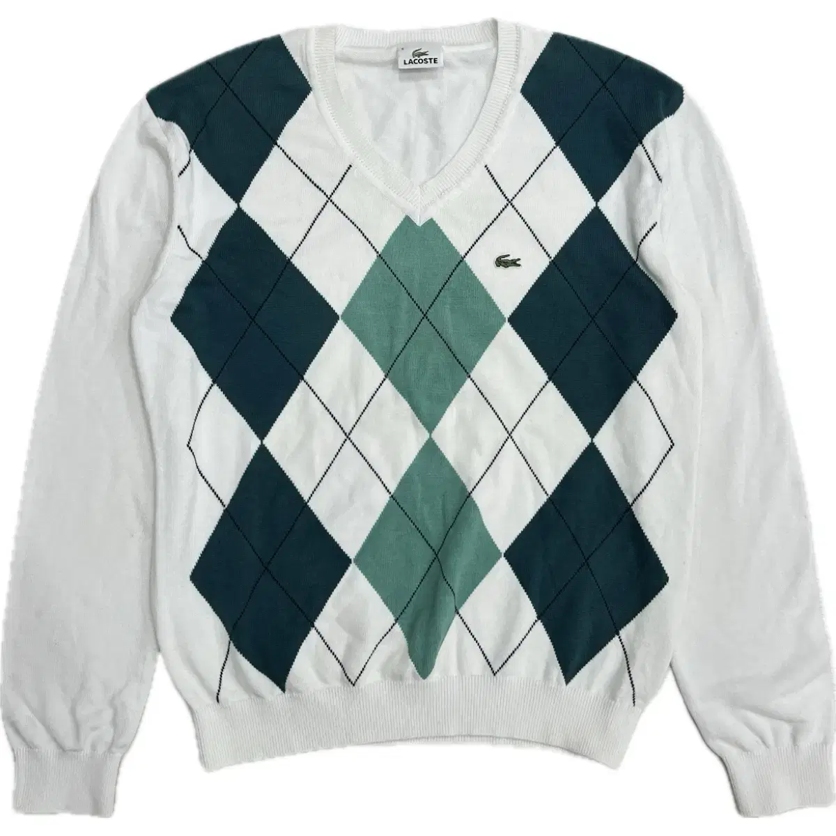 Lacoste White Argyle Knit 4 size 100 size L