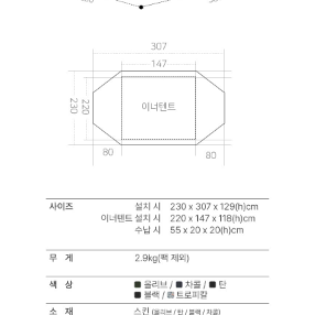 미니멀웍스 폼프 탄 텐트 미개봉새상품 판매합니다.