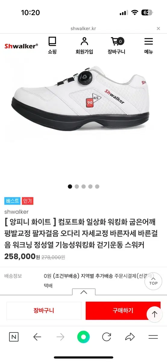 정성열 기능화 워킹화 255