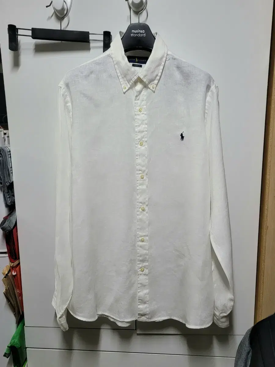 [QRGenuine newest] Polo Ralph Lauren linen shirt. Classic Fit XL White