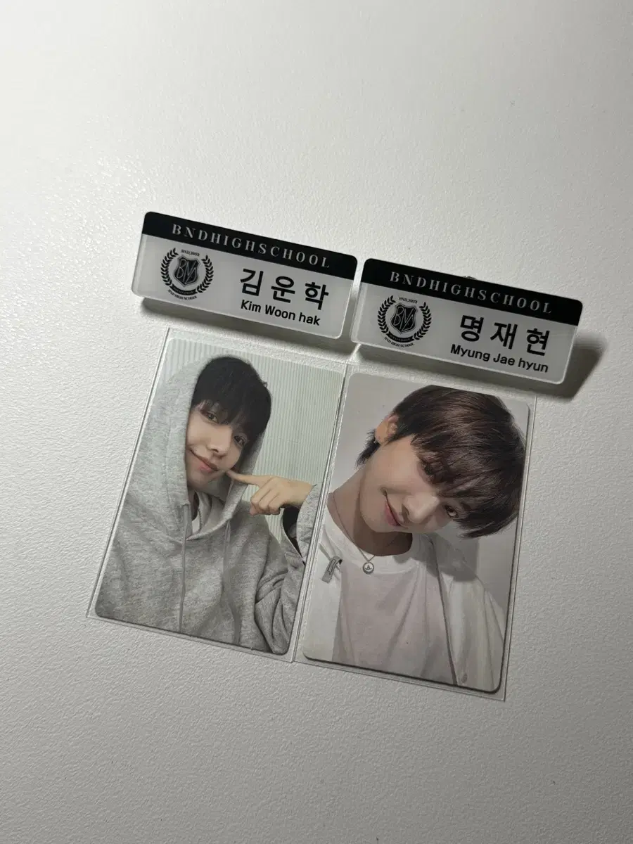 price drop) myung jaehyun kim woonhak photocard name badges bulk sell