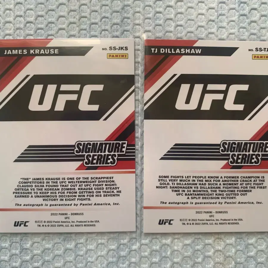 ufc 사인카드 2장