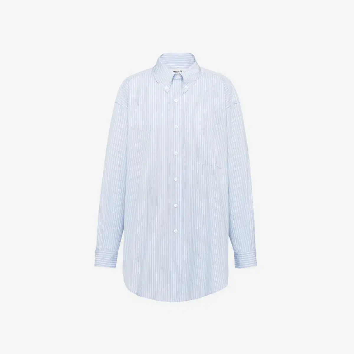 Miu Miu Oversized Back Logo Striped Shirt bloo / 38