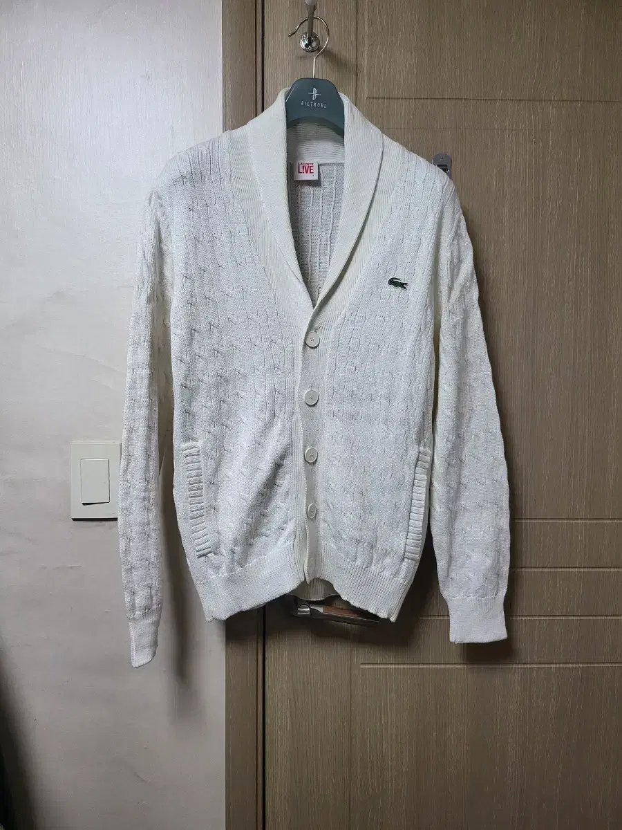 Lacoste Cable Shawl Cardigan 100