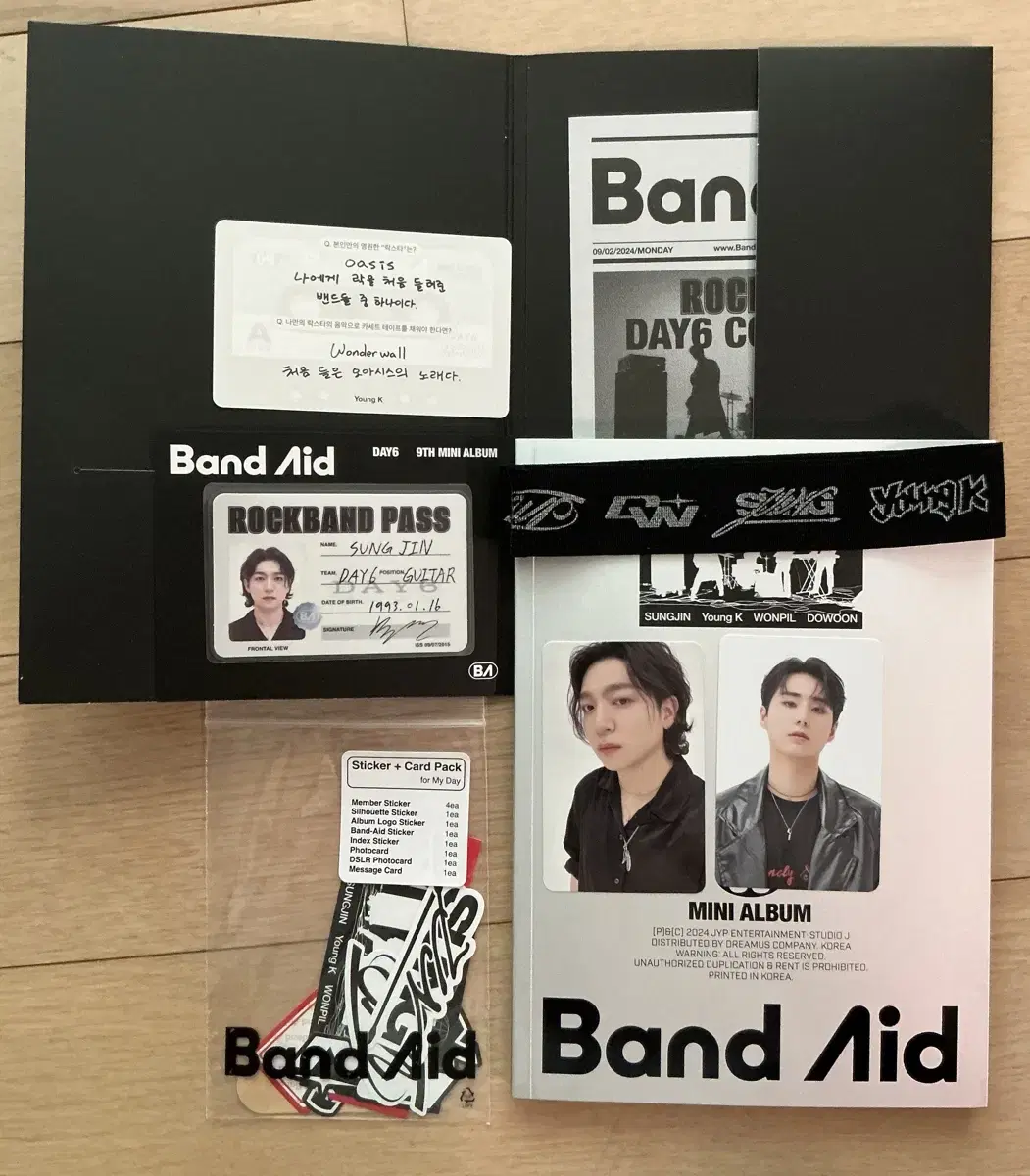 Day 6 Bandaid unsealed album rock band version Sungjin Youngkay set