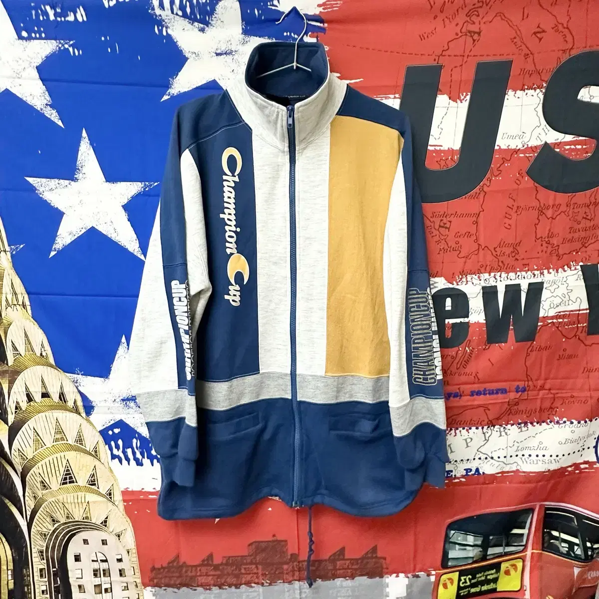 163. Old School 90s US Champion Overfit Zip-up XL