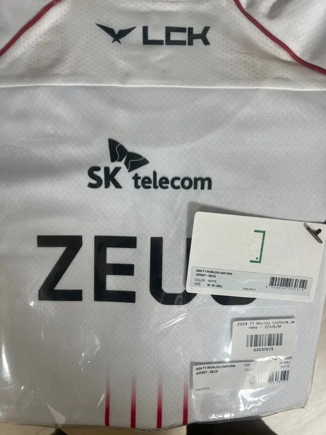 [M] 2024 T1 Worlds WORLDS Uniform Short Sleeve Jersey Zeus New Product