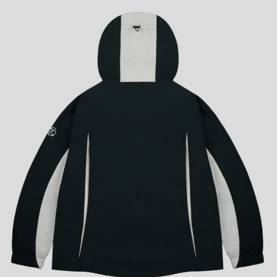 XJ98 플리츠 배색 바람막이 (BLACK)  M SIZE