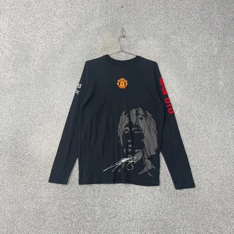 ManchesterUnited park jisung Printed Black Long Sleeve Tee 90