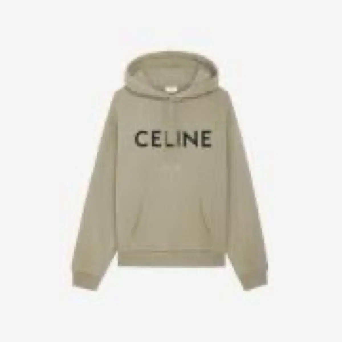 (Xs) Seline Loose Cotton Fleece Logo Hoodie Khaki