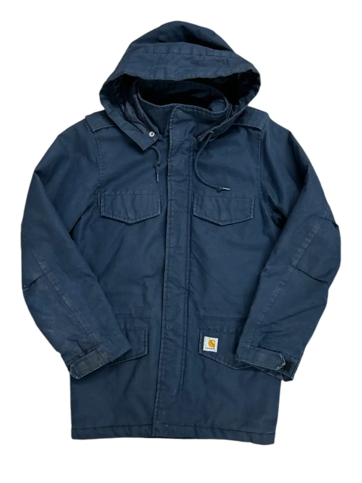 칼하트(Carhartt) 다크 네이비 빈티지 워싱 후드 점퍼 XS