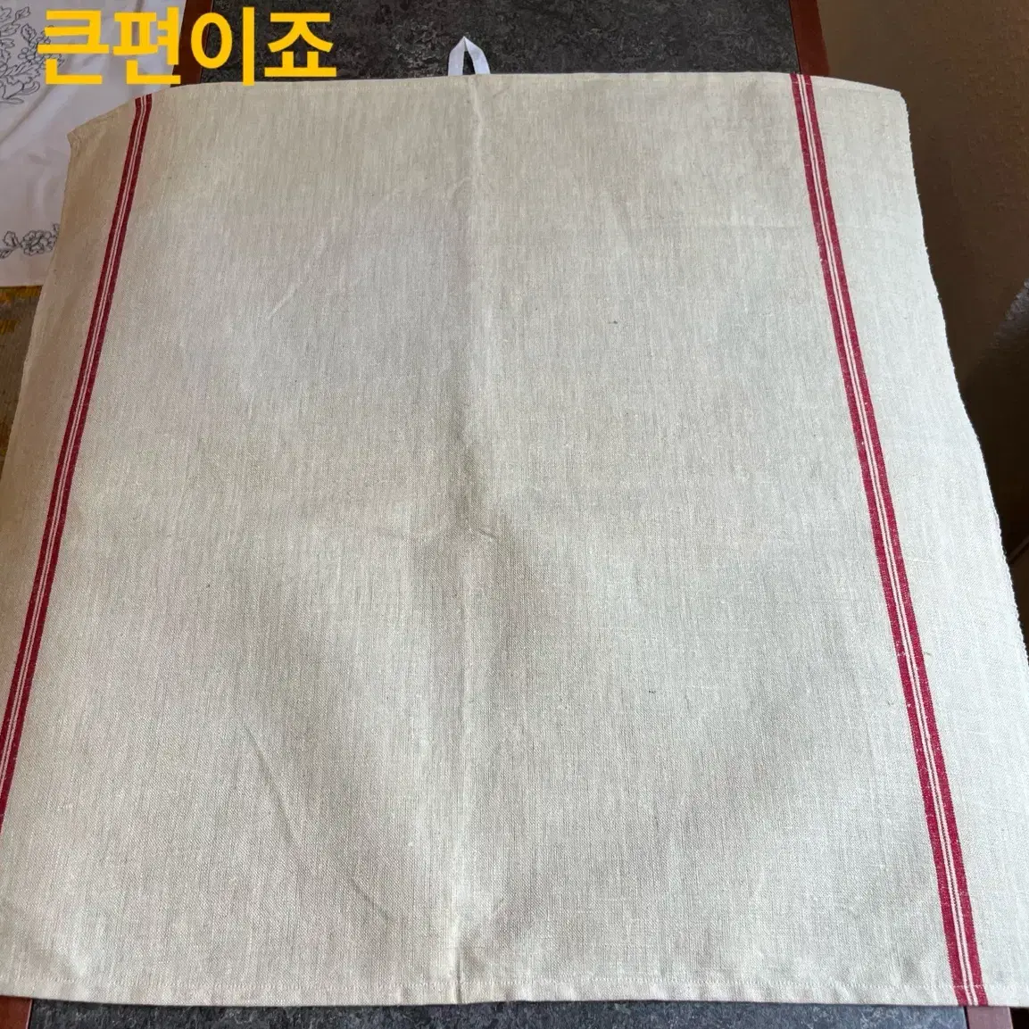 61x62cm/프랑스 빈티지 레드 스트라이프 토르숑ㅡ미사용