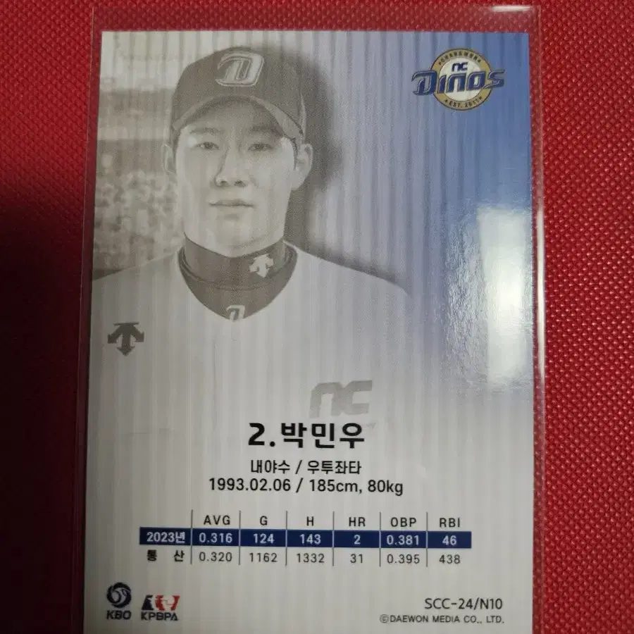 NC 박민우 2024 SCC 카본 메탈 카드