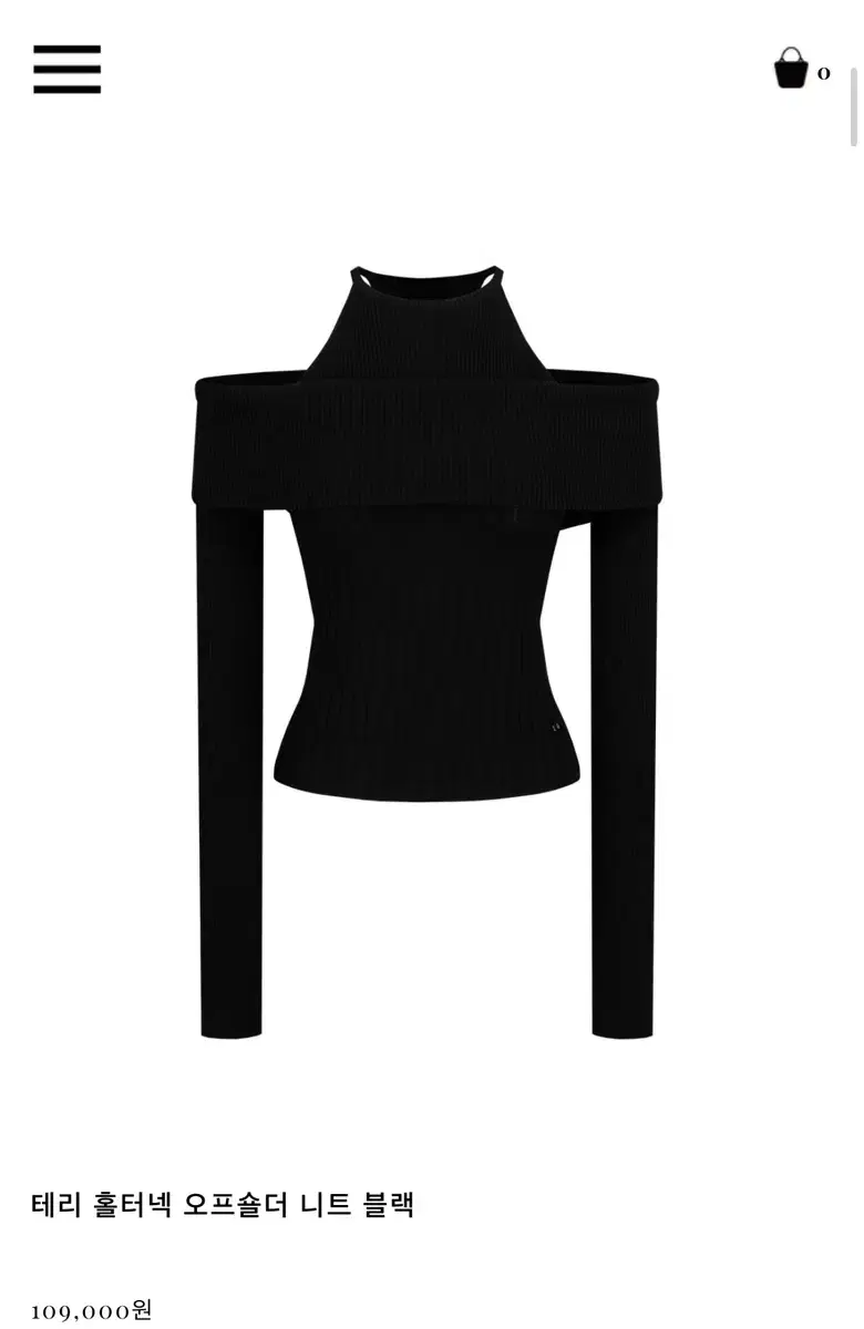 Label Blanc Terry halter neck off-shoulder black