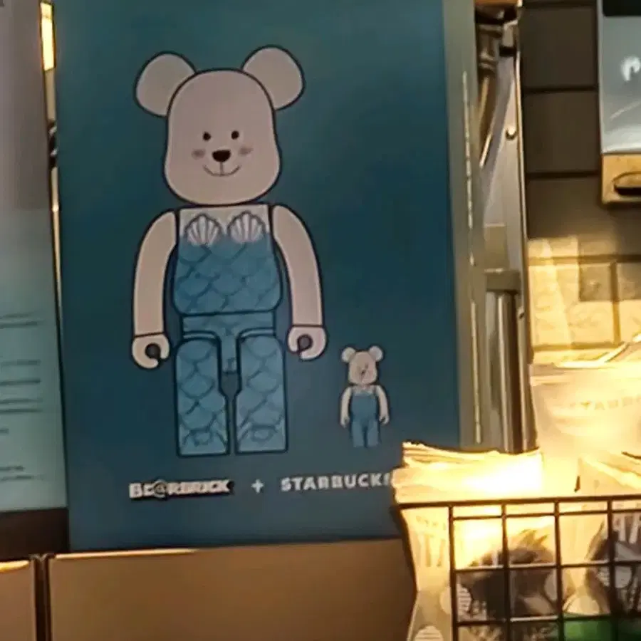 택포스타벅스 BE@RBRICK 베어브릭 콜라보 인어 400%+100%세트