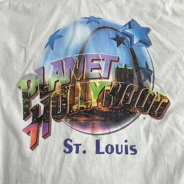 1991 PLANET HOLLYWOOD print t-shirts