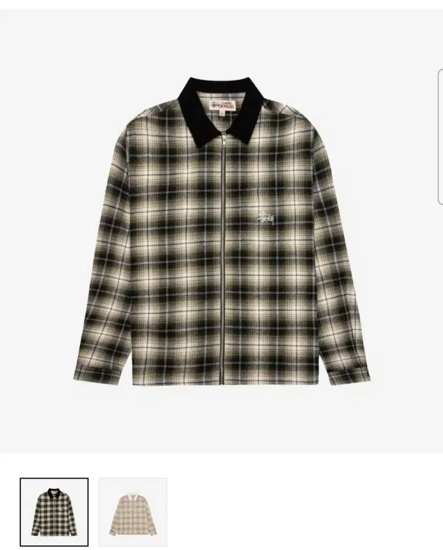 Stussy Frank Plaid Zip-Up Shirt Topp M