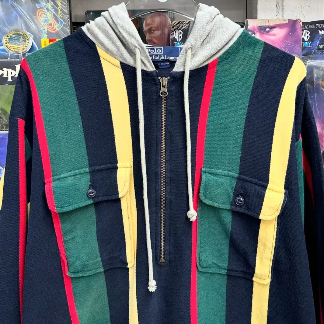 90S POLO HALF ZIP UP HOODIE 폴로 빈티지 후드