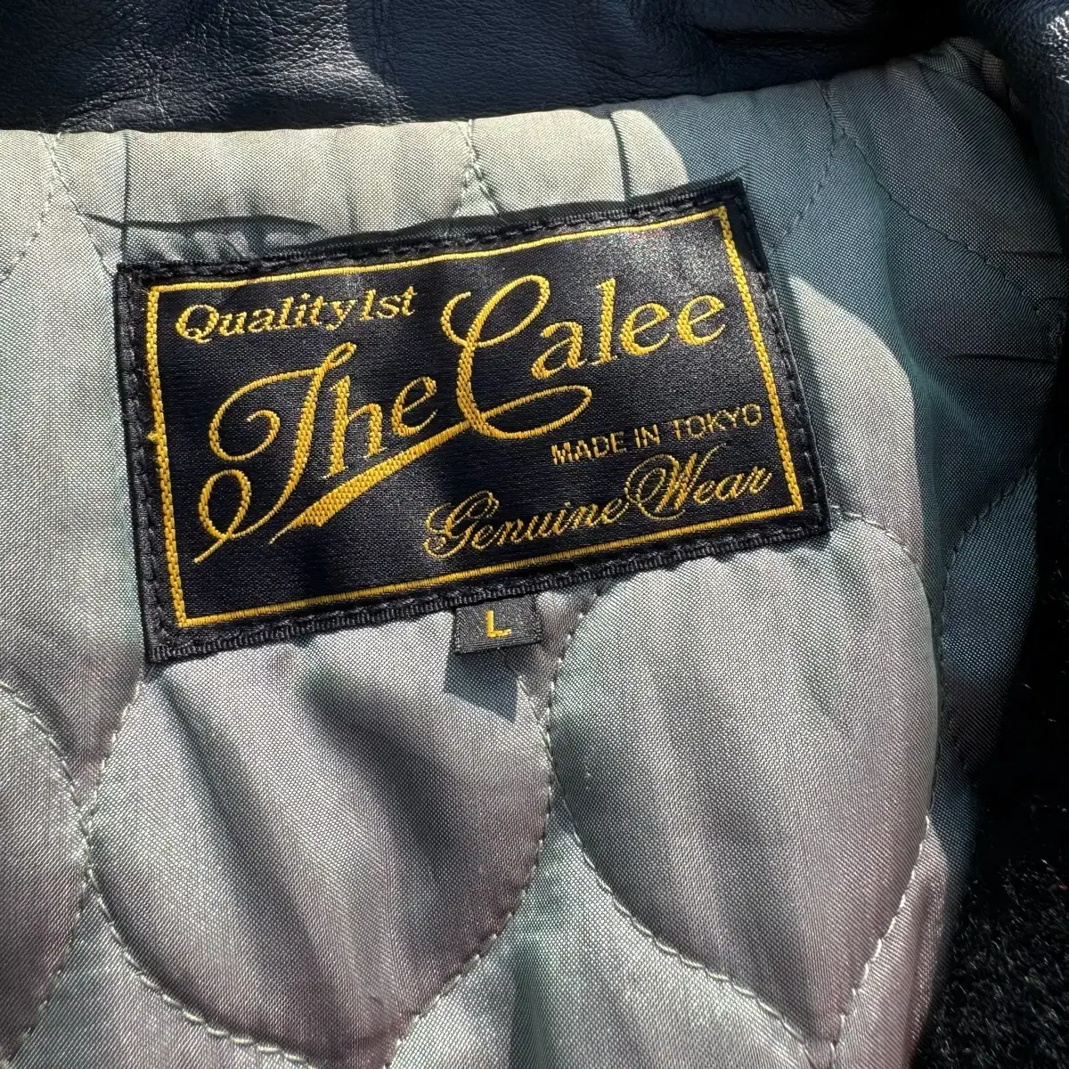 [L] The Calee 칼리 레더암 스타디움 바시티 자켓