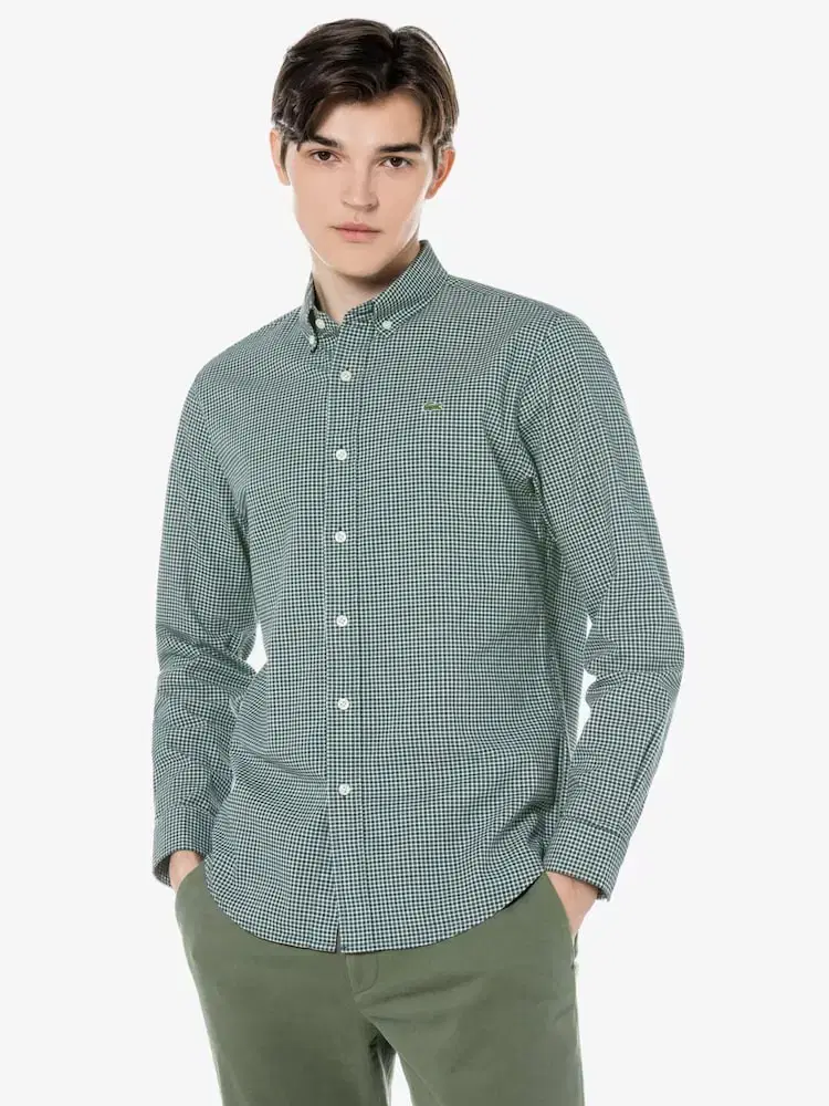 Lacoste Nano Gingham Check Shirt Green