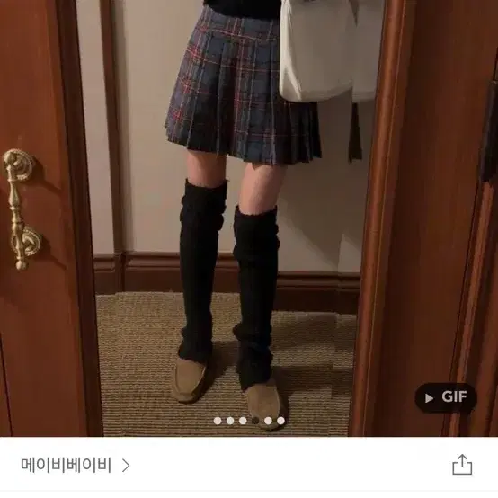 메이비베이비 체크플리츠스커트