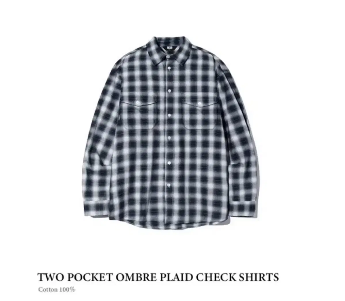 TWO POCKET OMBRE PLAID CHECK SHIRTS 카리나