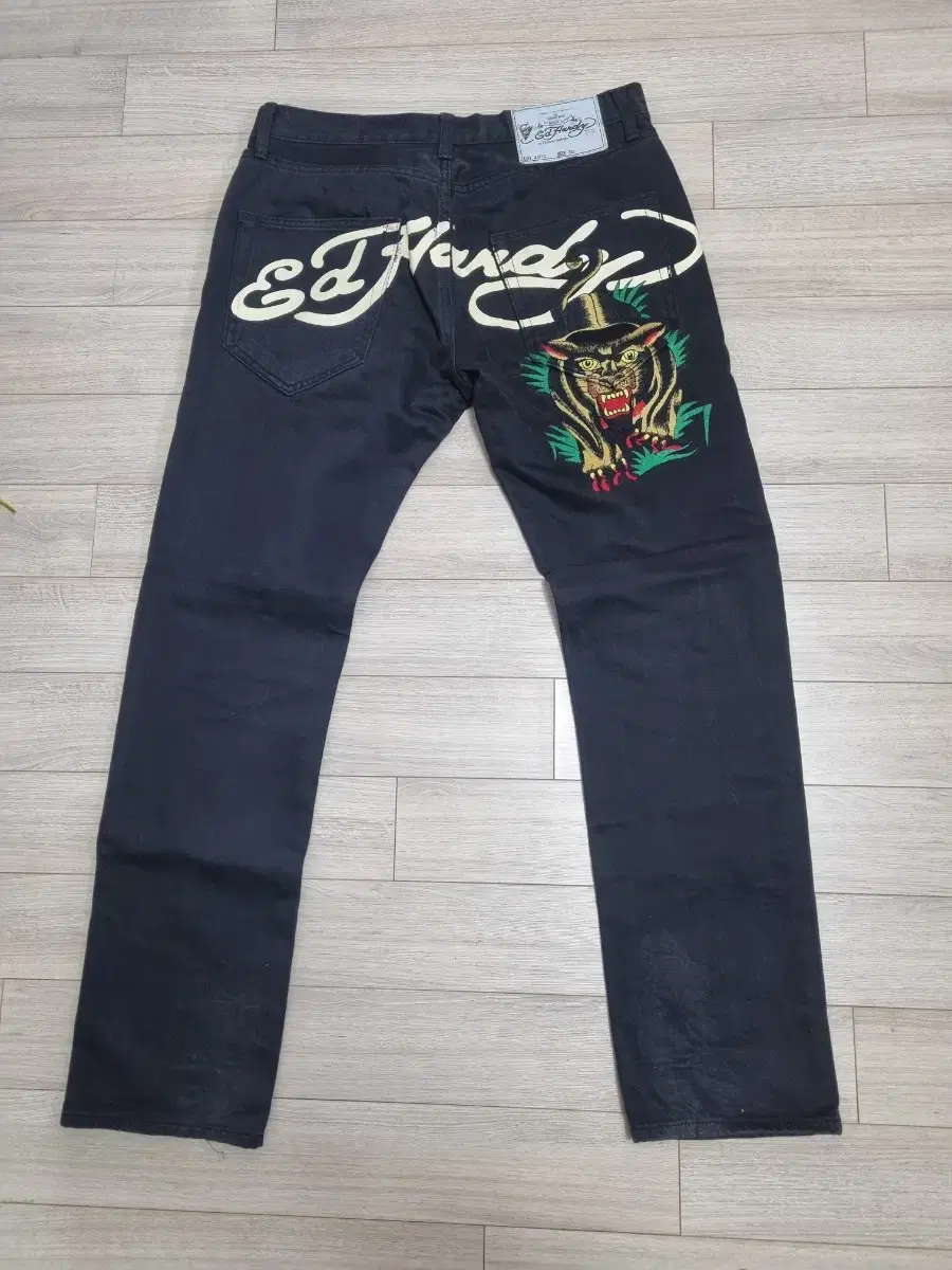 Edhardy black and blue denim pants