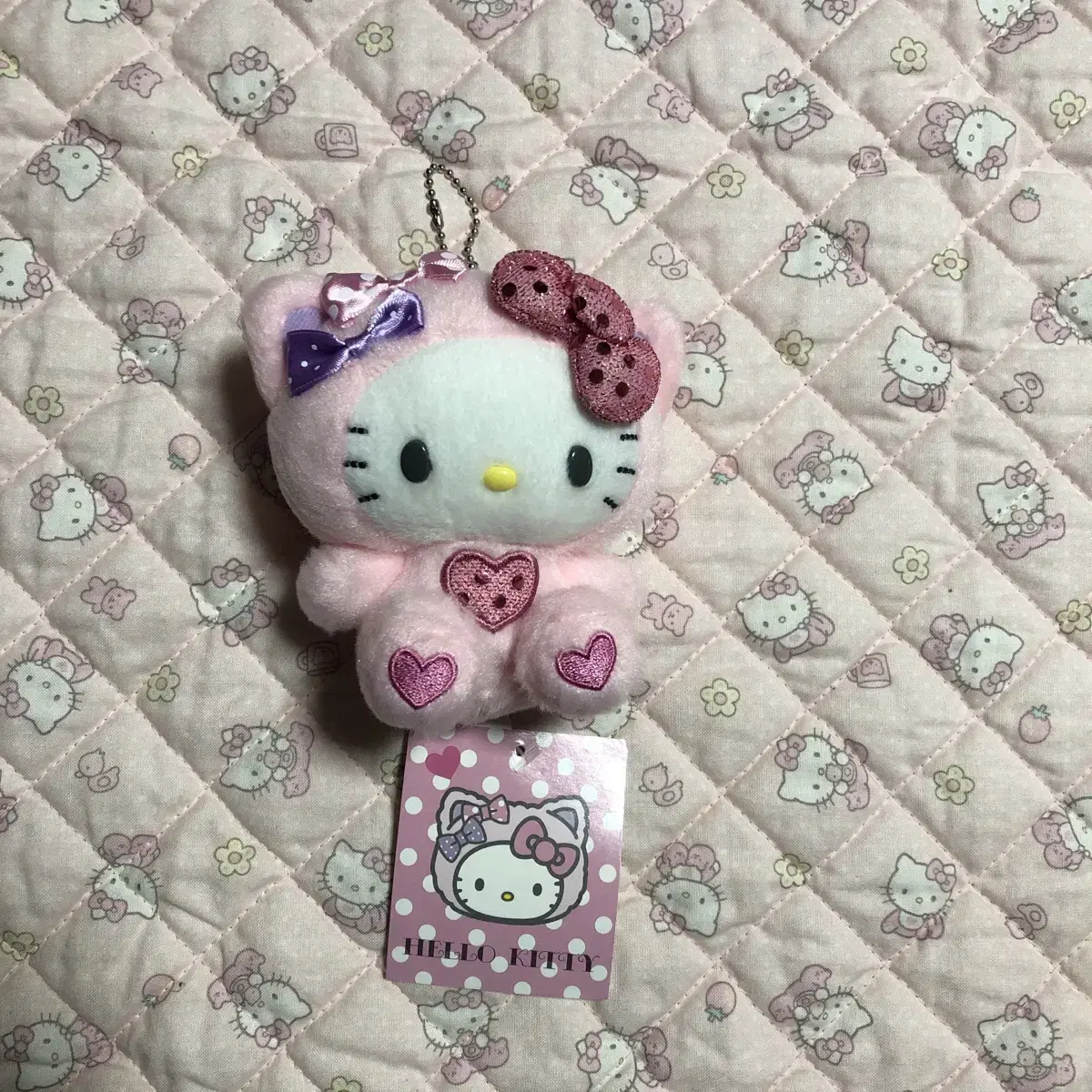 Ribbon Heart Cat Kitty Mascot doll Pink