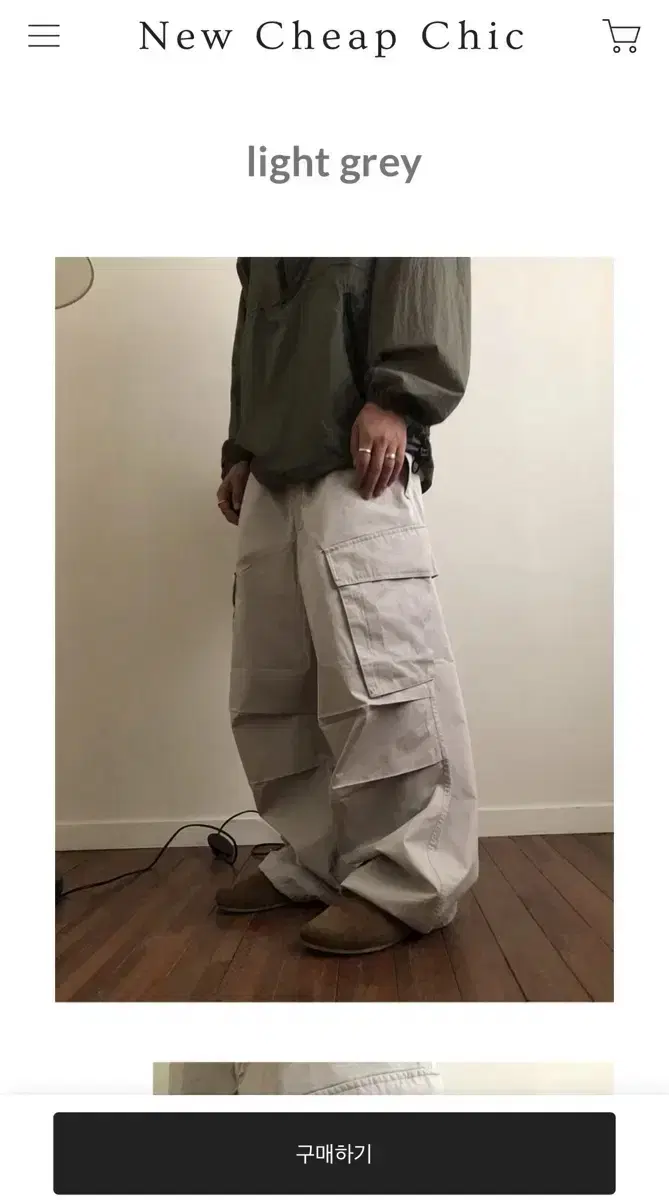 New Chief Chic Cargo Pants in Light Gray