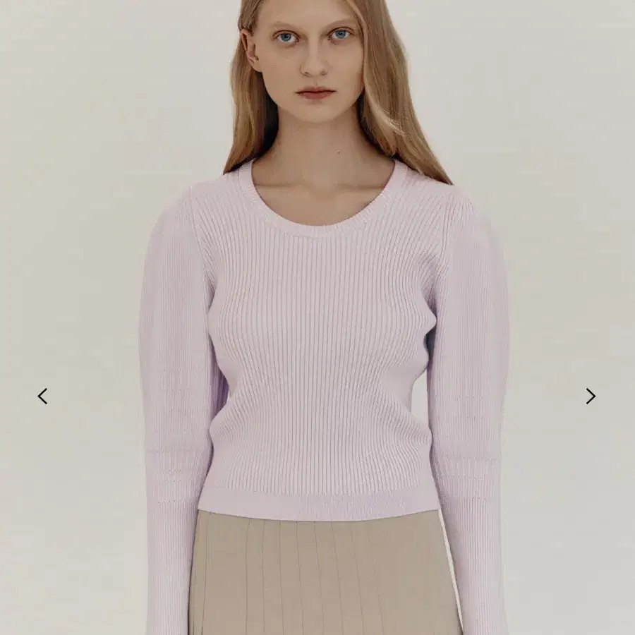 아위 volume sleeve knit light pink