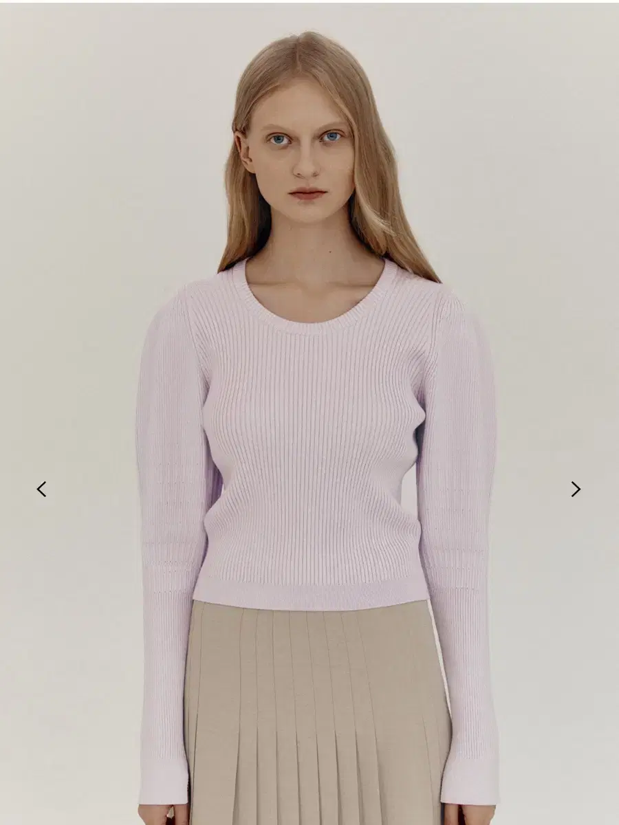 아위 volume sleeve knit light pink