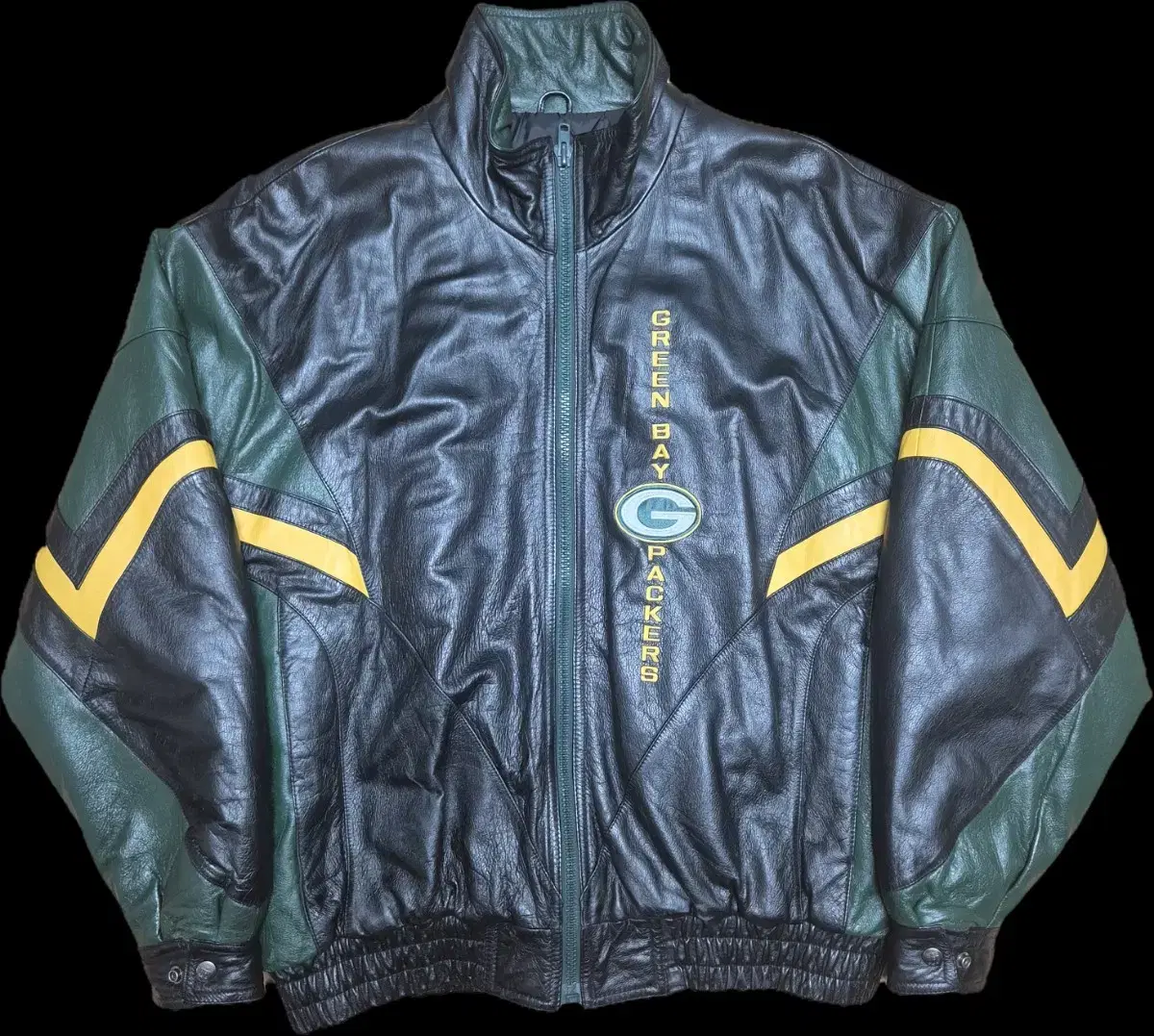 (XL) PRO PLAYER GREENBAY Green Bay Packers Leather Jacket