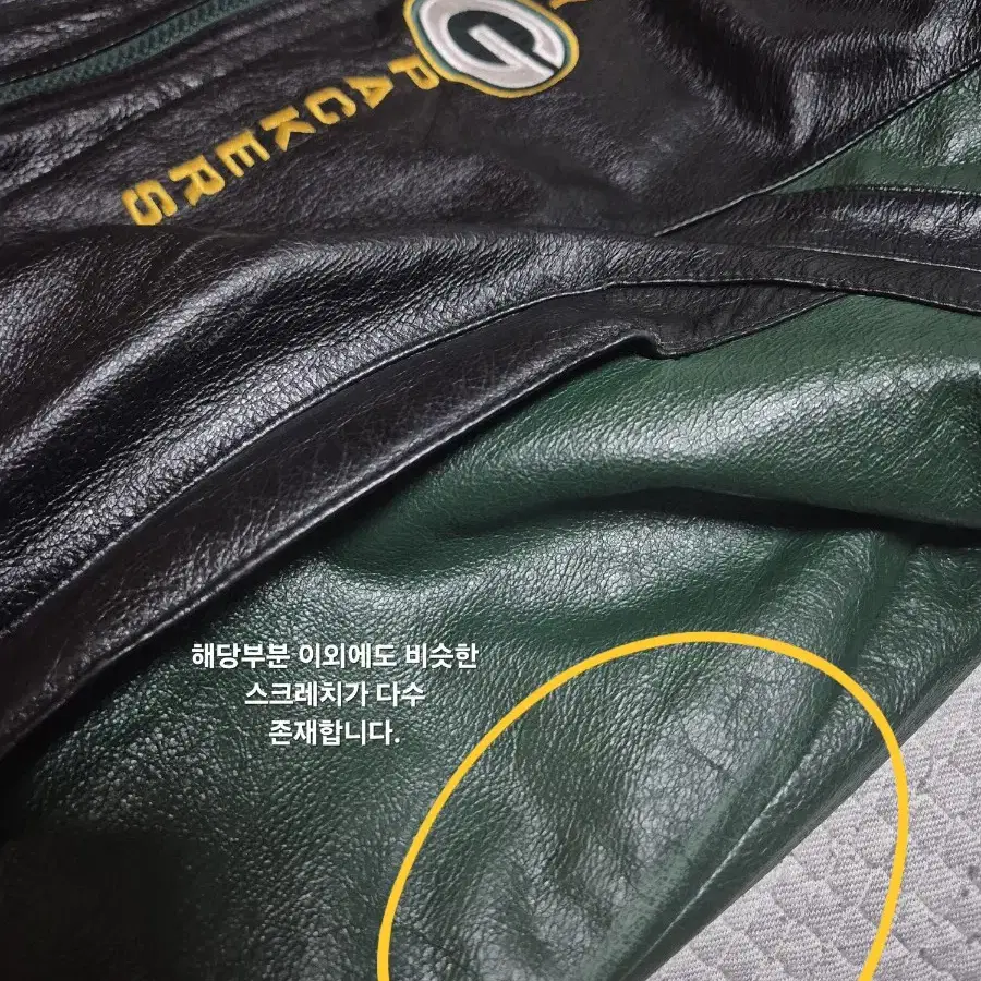 (XL) pro player greenbay 그린베이 패커스 가죽자켓