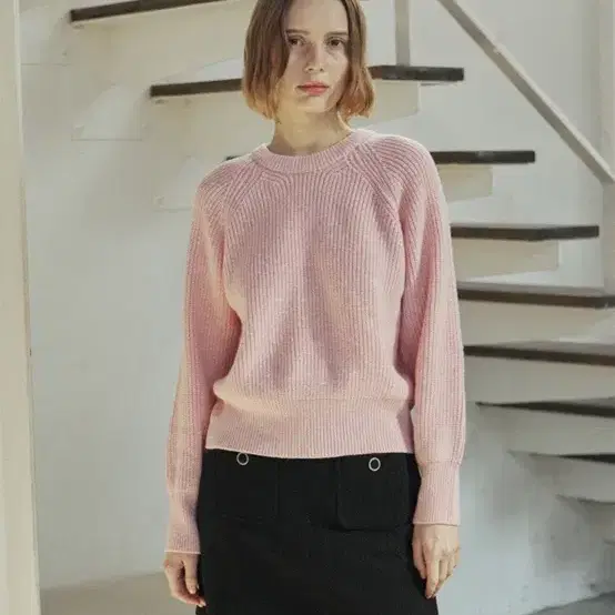 엽페 MIX WOOL KNIT_PINK