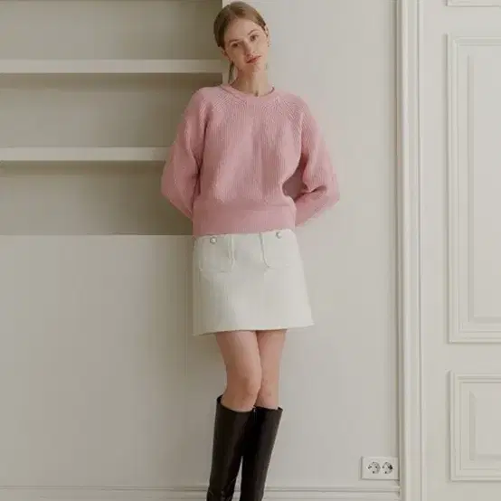 엽페 MIX WOOL KNIT_PINK