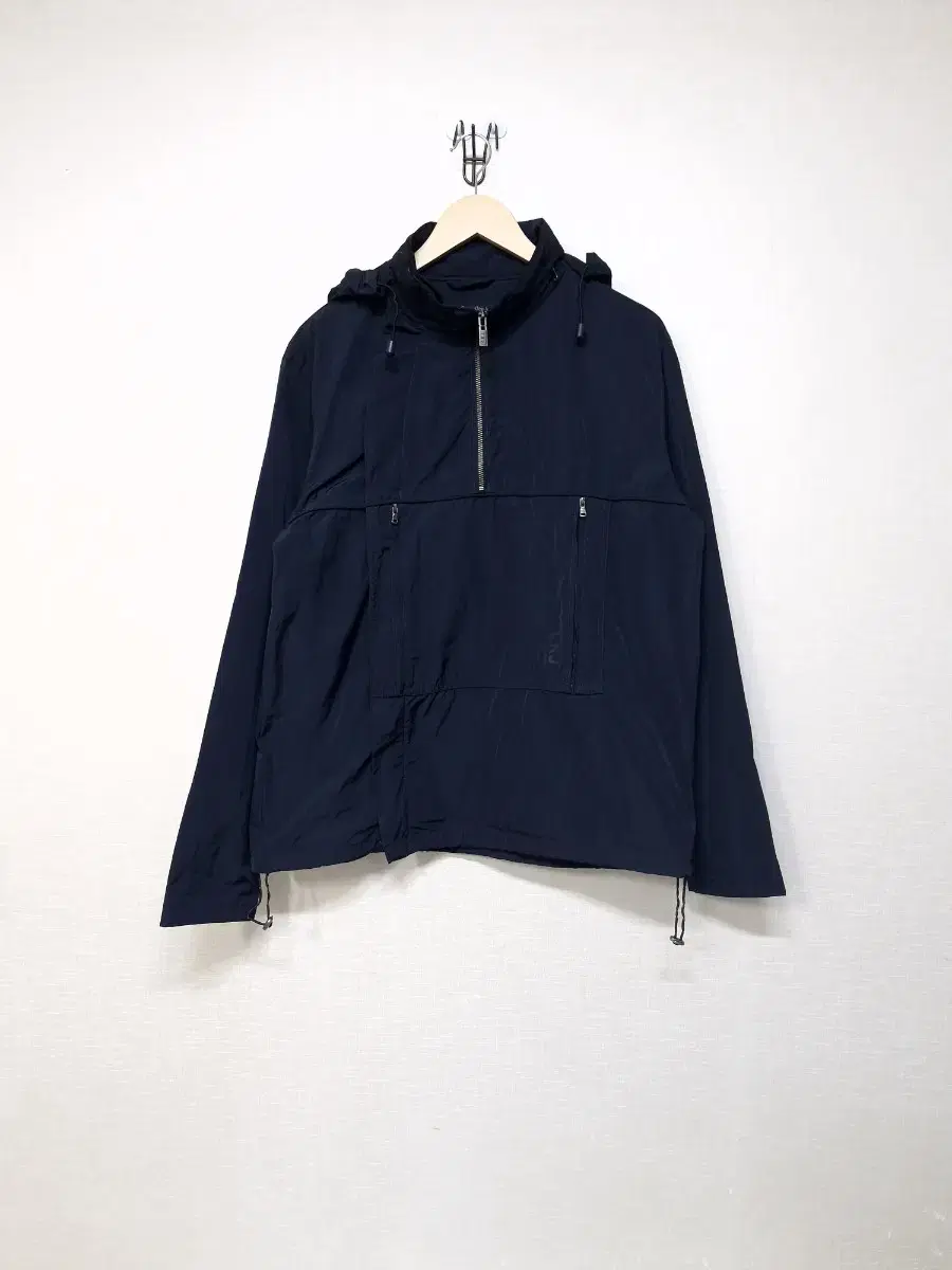 CK) Men's Asymmetrical Hooded Windbreaker_L