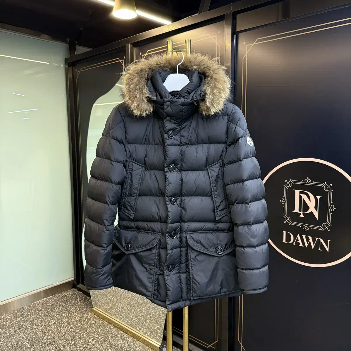 [2] Moncler Clooney Raccoonfer Padded Black