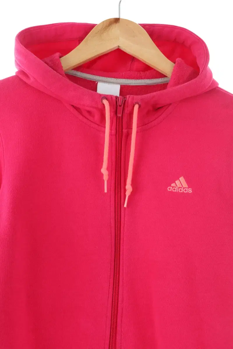 W(M) Adidas Hoodie Zip-Up Pink Brushed Old School Slim Fit-FF6C