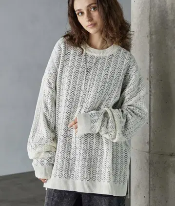 [SERACE] 오버 사이즈 시스루 니트