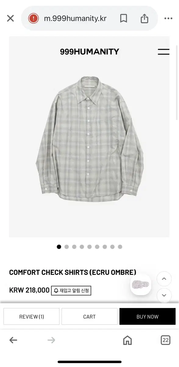 [2] 999Humanity Comfort Check Shirt (Ecru Ombre)