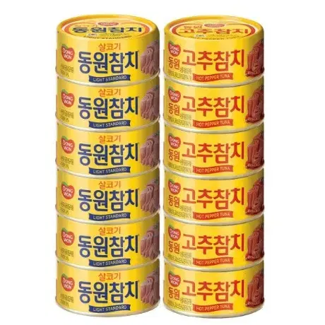 무료배송-동원참치 85g 12개 (라이트스탠다드6+고추6)