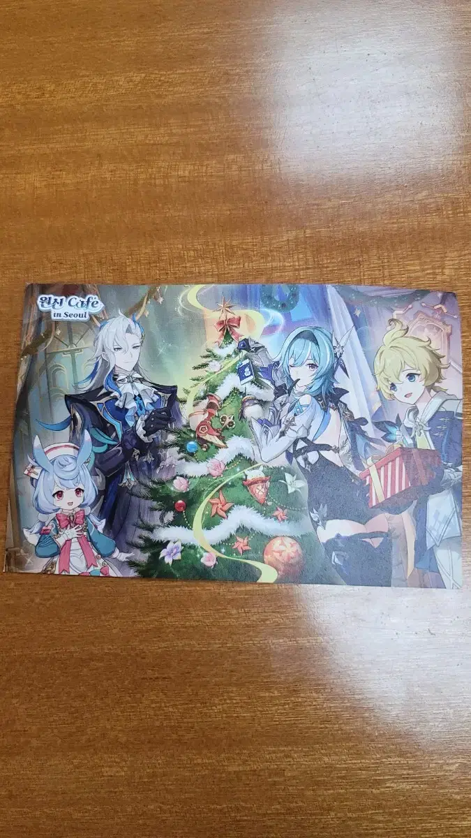 Genshin Impact Cafe Christmas Postcard