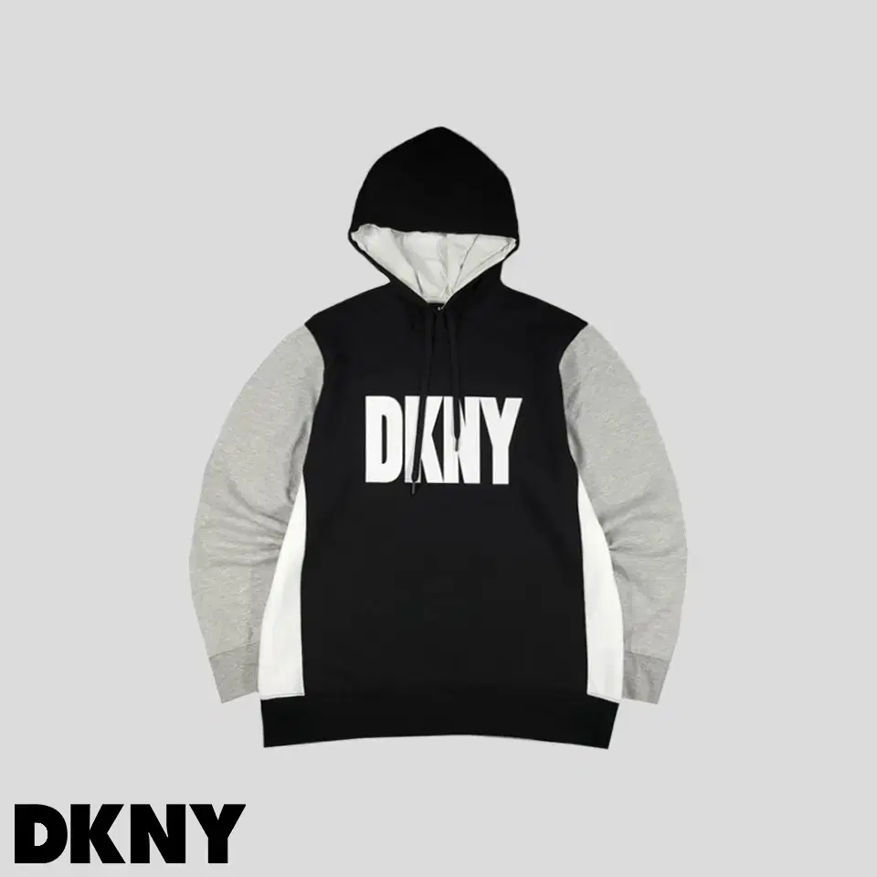 DKNY 디케이앤와이 블랙 멜란지그레이 화이트 배색 빅로고프린팅 폴리 코