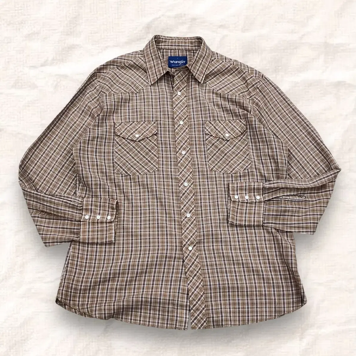 [L] Wrangler Vintage Snap Button Check Shirt